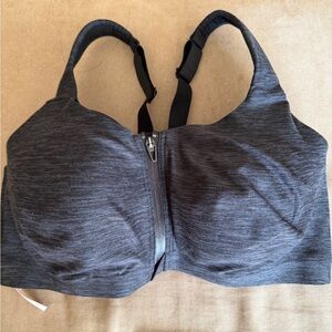 Victoria's Secret VSX Knockout Front Close Sports Bra Gray Marl Zip 36DDD NWT